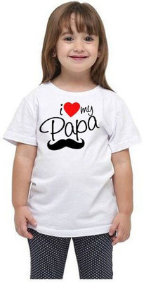 KPPRINT Boys & Girls Printed Cotton Blend Regular T Shirt(White, Pack of 1)
