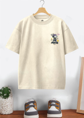Codez Boys Printed Cotton Blend Oversized T Shirt(Yellow, Pack of 1)