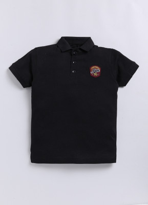 CRAZYPENGUIN ELITE Boys Solid Pure Cotton Regular T Shirt(Black, Pack of 1)