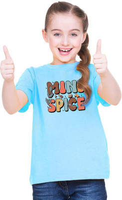 MH FASHION TRENDS Girls Typography Pure Cotton Oversized T Shirt(White, Pack of 1)