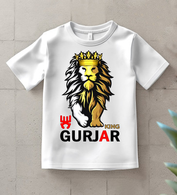 SUBPRINT Boys & Girls Printed Cotton Blend Regular T Shirt(White, Pack of 1)