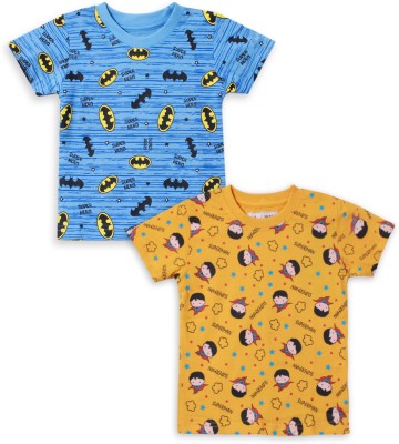 MINUTE MIRTH Baby Boys Printed Pure Cotton T Shirt(Multicolor, Pack of 2)