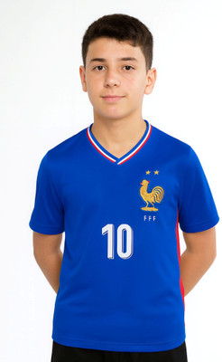 BUGOAT Boys & Girls Printed Polyester Regular T Shirt(Blue, Pack of 1)