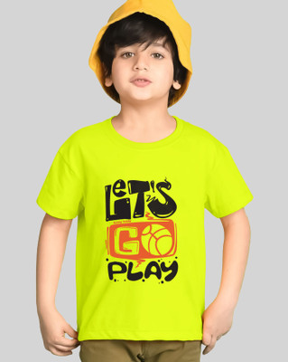 AUSK Boys Printed Cotton Blend Regular T Shirt(Light Green, Pack of 1)