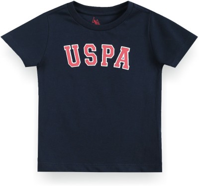 U.S. POLO ASSN. Baby Boys Printed Pure Cotton T Shirt(Blue, Pack of 1)