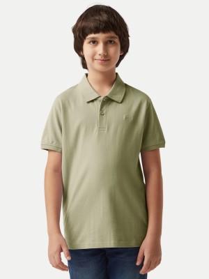 radprix Boys Solid Cotton Blend Regular T Shirt(Green, Pack of 1)