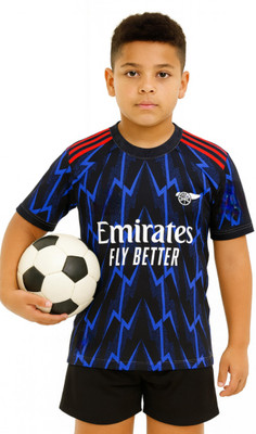 YUTU Boys & Girls Printed Polyester Regular T Shirt(Black, Pack of 1)