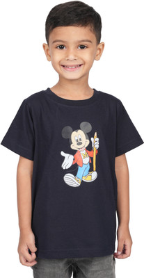 Yellowtoons Boys Printed Cotton Blend Regular T Shirt(Blue, Pack of 1)
