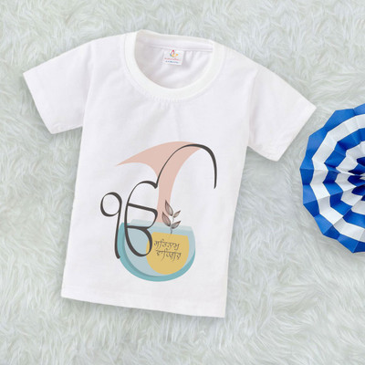 Babywish Baby Boys Printed Cotton Blend Regular T Shirt(White, Pack of 1)