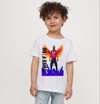 GPGARMENTS TREND Boys & Girls Printed Polyester Regular T Shirt(White, Pack of 1)