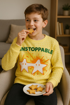 Color Bloom Boys Printed Cotton Blend Regular T Shirt(Yellow, Pack of 1)