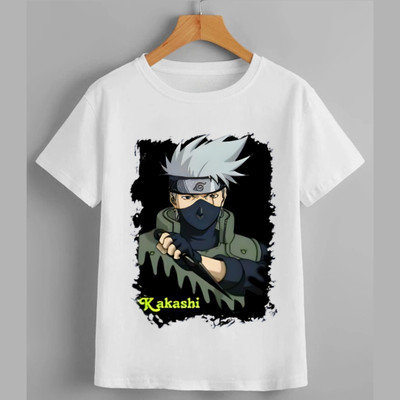 DEEPRAFASHION Boys & Girls Printed, Graphic Print Polycotton Regular T Shirt(White, Pack of 1)