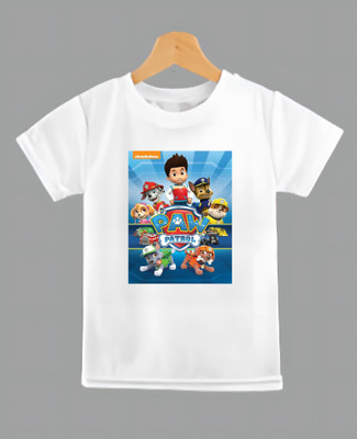 ORATEIS TREND Boys Solid, Graphic Print Cotton Blend Regular T Shirt(White, Pack of 1)