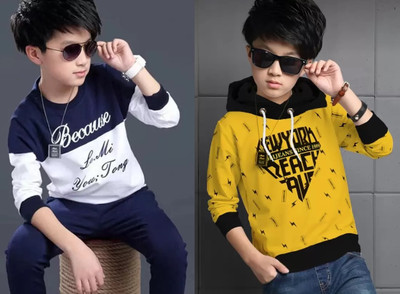 Ticoss Baby Boys & Baby Girls Printed Cotton Blend Regular T Shirt(Multicolor, Pack of 2)