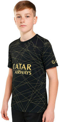BUGOAT Boys & Girls Printed Polyester Regular T Shirt(Black, Pack of 1)