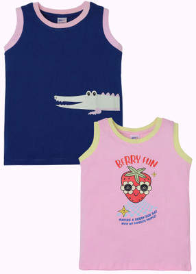 DIFRU Baby Boys & Baby Girls Printed Pure Cotton Regular T Shirt(Pink, Blue, Pack of 2)