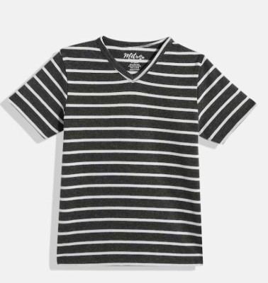 Metro Kids Company Boys Striped Pure Cotton Regular T Shirt(Black, Pack of 1)