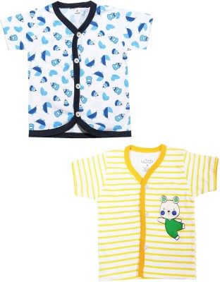 babeezworld Baby Boys & Baby Girls Printed Pure Cotton Regular T Shirt(Multicolor, Pack of 2)