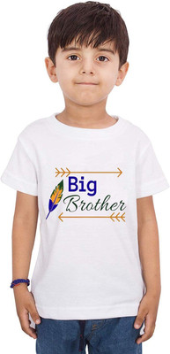THEYOUNGESTTEE Boys Typography, Printed Cotton Blend Regular T Shirt(White, Pack of 1)
