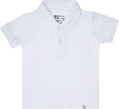 BodyCare Boys Solid Cotton Blend T Shirt(White, Pack of 1)