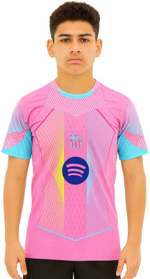 BUGOAT Boys & Girls Printed Polyester Regular T Shirt(Pink, Pack of 1)