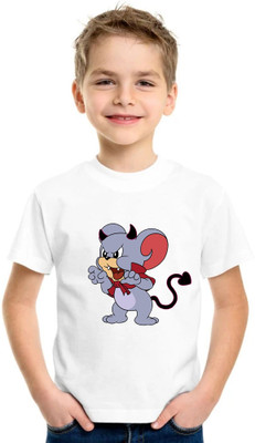 Shubham designer gallery Baby Boys & Baby Girls Printed Cotton Blend Regular T Shirt(White, Pack of 1)