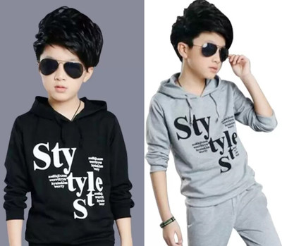 ATLANS Baby Boys & Baby Girls Typography, Printed Pure Cotton Regular T Shirt(Multicolor, Pack of 2)