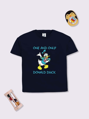 YK Disney Boys Printed Cotton Blend Regular T Shirt(Blue, Pack of 1)