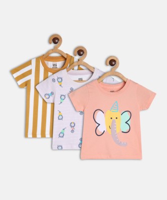 MINI KLUB Baby Boys Printed Pure Cotton T Shirt(Multicolor, Pack of 3)