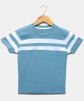 Billion Boys Striped Pure Cotton Regular T Shirt(Multicolor, Pack of 1)