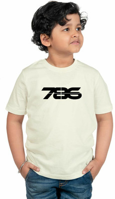 CHOMMBOOKA TRENDING Boys Typography Pure Cotton Regular T Shirt(Beige, Pack of 1)