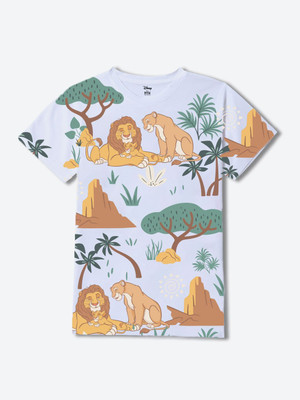 WYM TREND Boys Graphic Print Cotton Blend Regular T Shirt(White, Pack of 1)