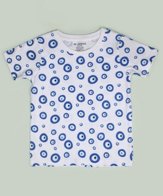 BE AWARA Baby Boys & Baby Girls Printed Pure Cotton T Shirt(White, Pack of 1)