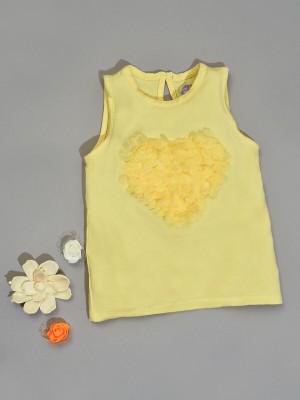 Mi Arcus Baby Boys & Baby Girls Printed Pure Cotton T Shirt(Yellow, Pack of 1)