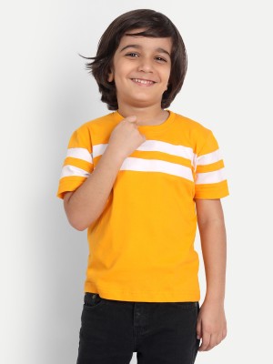 Billion Boys Striped Pure Cotton Regular T Shirt(Multicolor, Pack of 1)