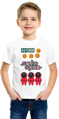 Kid's Yuga Boys Printed Cotton Blend Regular T Shirt(White, Pack of 1)