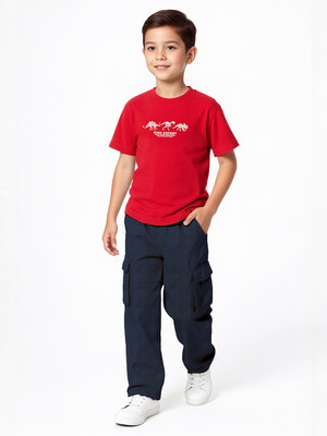 MAX Boys Printed Pure Cotton Regular T Shirt(Red, Pack of 1)