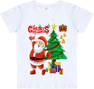 Printcomet Boys Graphic Print Cotton Blend Regular T Shirt(White, Pack of 1)