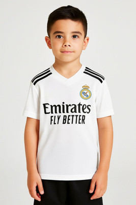 Ryze Boys & Girls Printed Polyester Regular T Shirt(White, Pack of 1)