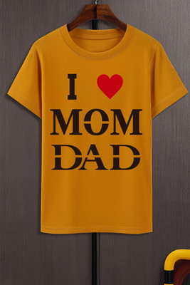 NQF Boys Printed Polyester Regular T Shirt(Yellow, Pack of 1)