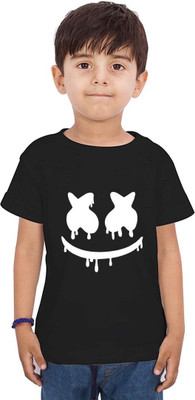 THEYOUNGESTTEE Boys Printed Cotton Blend Regular T Shirt(Black, Pack of 1)