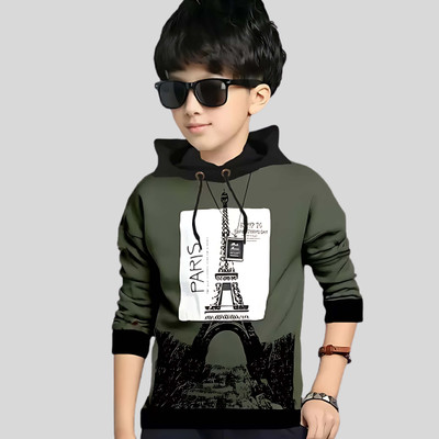 Ticoss Boys Printed Cotton Blend Regular T Shirt(Black, Pack of 1)