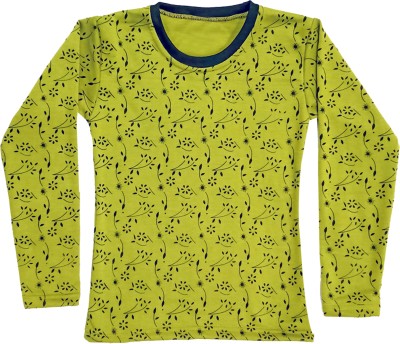 Indistar Girls Printed Wool Blend T Shirt(Multicolor, Pack of 1)
