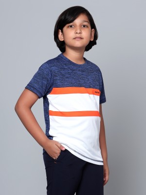 VECTOR X Boys Striped Polyester T Shirt(Multicolor, Pack of 1)