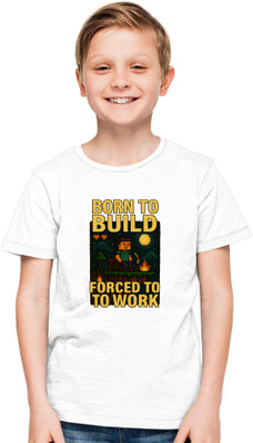 Printabulous Boys Printed Pure Cotton Regular T Shirt(Black, Pack of 1)