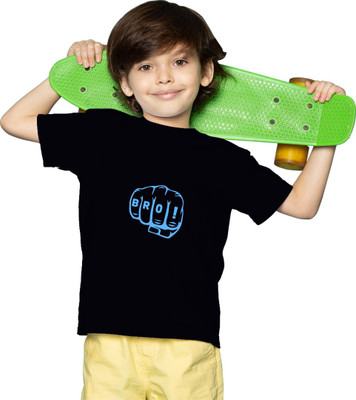 Mahi Fab Trend Boys Printed Polyester Oversized T Shirt(Black, Pack of 1)