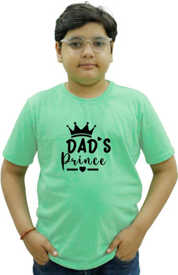 CHOMMBOOKA TRENDING Boys Typography Cotton Blend Regular T Shirt(Light Green, Pack of 1)