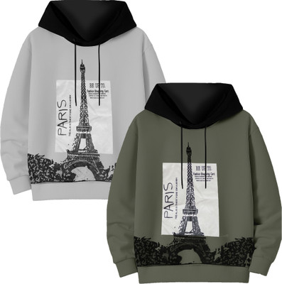 Ayvina Boys & Girls Graphic Print Cotton Blend Regular T Shirt(Multicolor, Pack of 2)