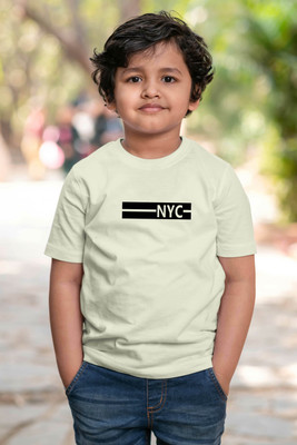 CHOMMBOOKA TREND Boys Printed Pure Cotton Regular T Shirt(Beige, Pack of 1)