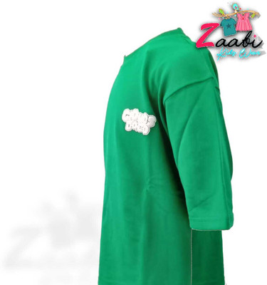 Zaabi Baby Boys Printed Cotton Blend Regular T Shirt(Green, Pack of 1)